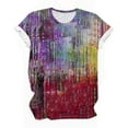 thumbnail image 4 of Otvok Womens Summer Tops Regular Casual Short Sleeve Flower Print Round Neck Pullover Blouse, 4 of 6