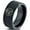 Black, variant on Tungsten Horoscope Leo Band Ring 8mm Men Women Comfort Fit Black Dome Polished Size 9.5