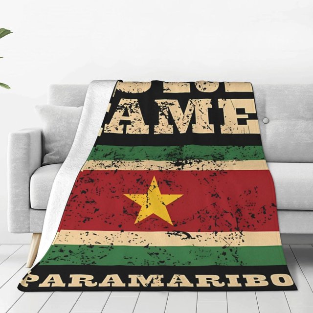 Manta de microfibra ultra suave con la bandera de Surinam vintage, manta de microfibra para todas las estaciones, manta cálida para cama, silla, sofá, sala de estar, cuna de 60 x 50 pulgadas