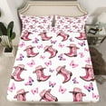 thumbnail image 2 of Manfei Western Cowgirl Bed Sheets Set Twin Size,Pink Blue Butterfly Bedding Sets Twin Size,Farm Hats Boots Bed Sheets Twin,Super Cozy Room Decor,3pcs, 2 of 7