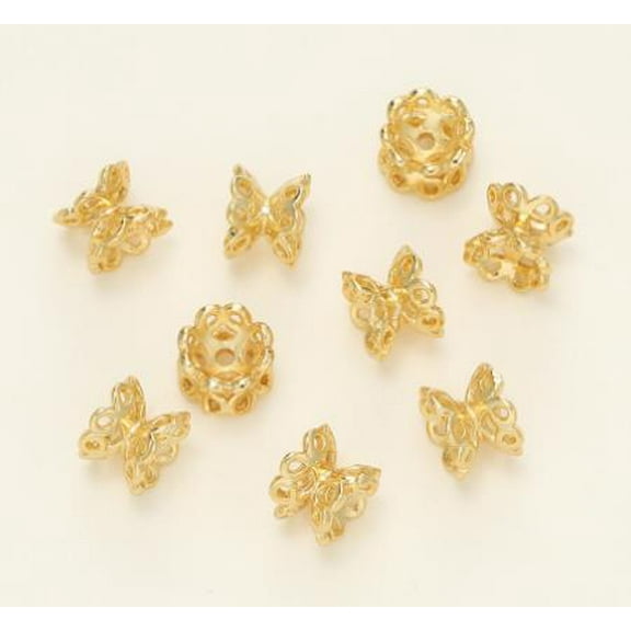 MRLESS 10PCS Double Side Bead Caps DIY Bracelet Bead Caps Jewelry Making Bead End Caps Necklace Spacer Beads Crafts Jewelry Accessories