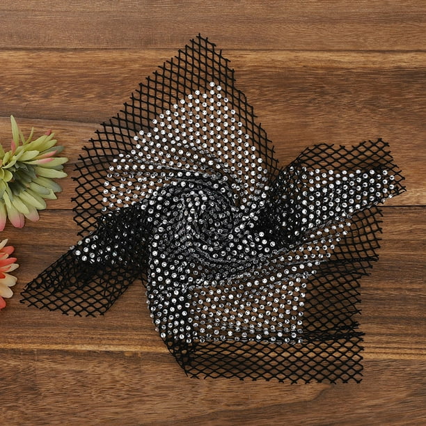 Rhinestone Elastic Net Mesh Fabric Clothing Hair Accessories DIY Craft  Material
