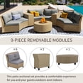 thumbnail image 4 of Highsound 9 Piece Patio Furniture Sectional Set, Outdoor All-Weather PE Rattan Wicker Conversation Set, Garden Sofa Set with Coffee Table and Couch Cushions, 4 of 14