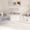 Cream White, variant on Medieval Modern Cream Style MDF Dining Table and PU Armless Dining Chair Set with Silver Plated Metal Legs for Home Kitchen Family Gatherings