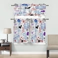 thumbnail image 4 of 3 Piece Kitchen Curtains Tiers and Valances Set, Thanksgiving Autumn Orange Tones Bohemian Floral Print Boho Rod Pocket Short Window Treatment Tiers Curtains Panel and Valance for Cafe Bathroom, 4 of 6