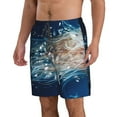 thumbnail image 2 of Wukai White Jellyfish Dansing in the Ocean Print Beach Trunks with Compression Liner Swimsuit Quick Dry Beach Sports Shorts with Pocket-Small, 2 of 8