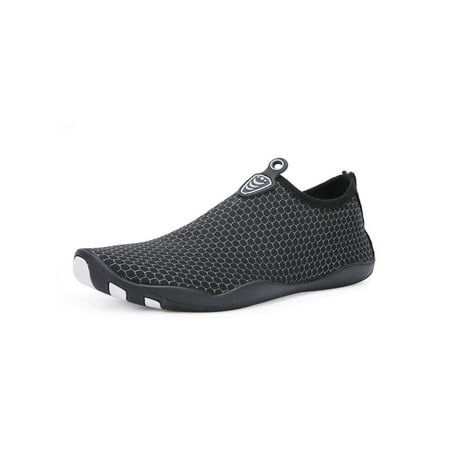 

Crocowalk Women Men Aqua Socks Slip On Beach Shoe Quick Dry Water Shoes Lightweight Barefoot Flats Unisex Comfort Casual Black Silver Style C 8