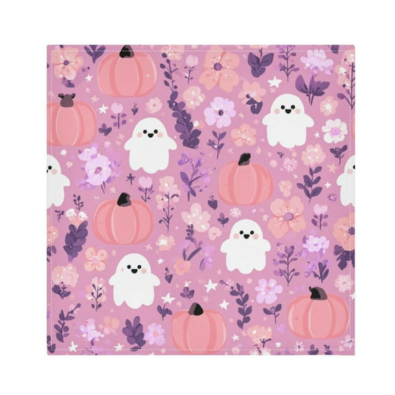 1 Pack 20'' x20" Satin Table Napkins Dinner Napkins for wedding Party Decoration events Pink Pastel Cute Halloween Pattern