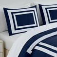 thumbnail image 6 of Chezmoi Collection Wyatt 7-Piece California King Bed in a Bag Comforter Set with Sheets Hotel Style Navy/White Square Pattern Bedding Set, 6 of 9