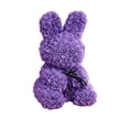 thumbnail image 2 of Hyknon Valentine's Day Bunny Shape Artificial Rose with Lights, Cute Large Flower Rabbit Sculpture Ornaments with Bowknot, Handmade Multifunctional Bunny Statue for Gift Wedding Home Decor, Purple, 2 of 6