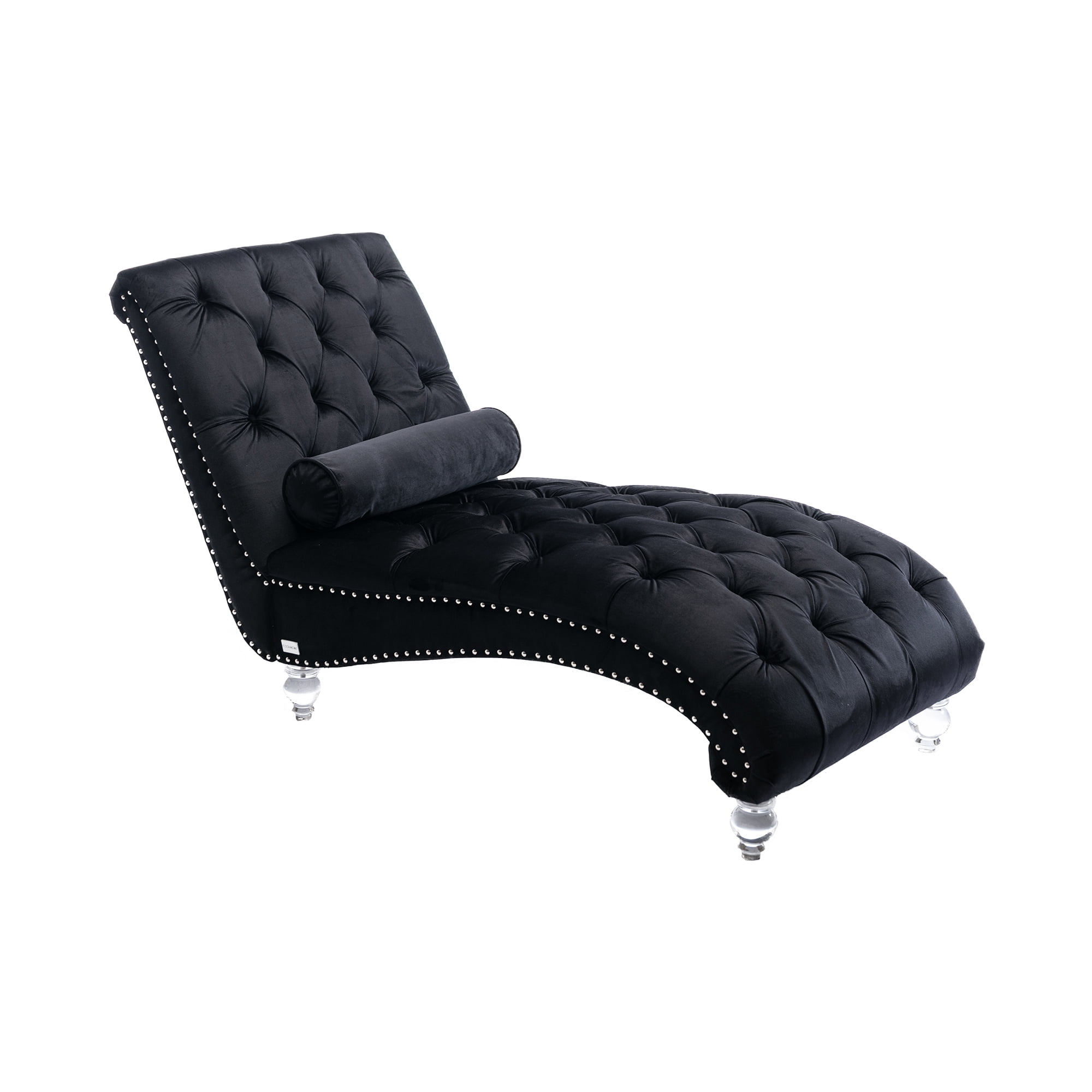 icon curved black chaise