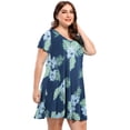 thumbnail image 3 of VEPKUL Womens Plus Size Dresses with Pockets Casual Short Sleeve Dress Loose A Line Flowy Swing 14-SteelBlue_4X, 3 of 9