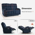 thumbnail image 5 of MCombo Power Recliner Loveseat Sofa with Adjustable Headrest, Heat and Vibration, 64.6" Fabric Electric Reclining Loveseat with USB Charge Ports for Living Room 6855, 5 of 8