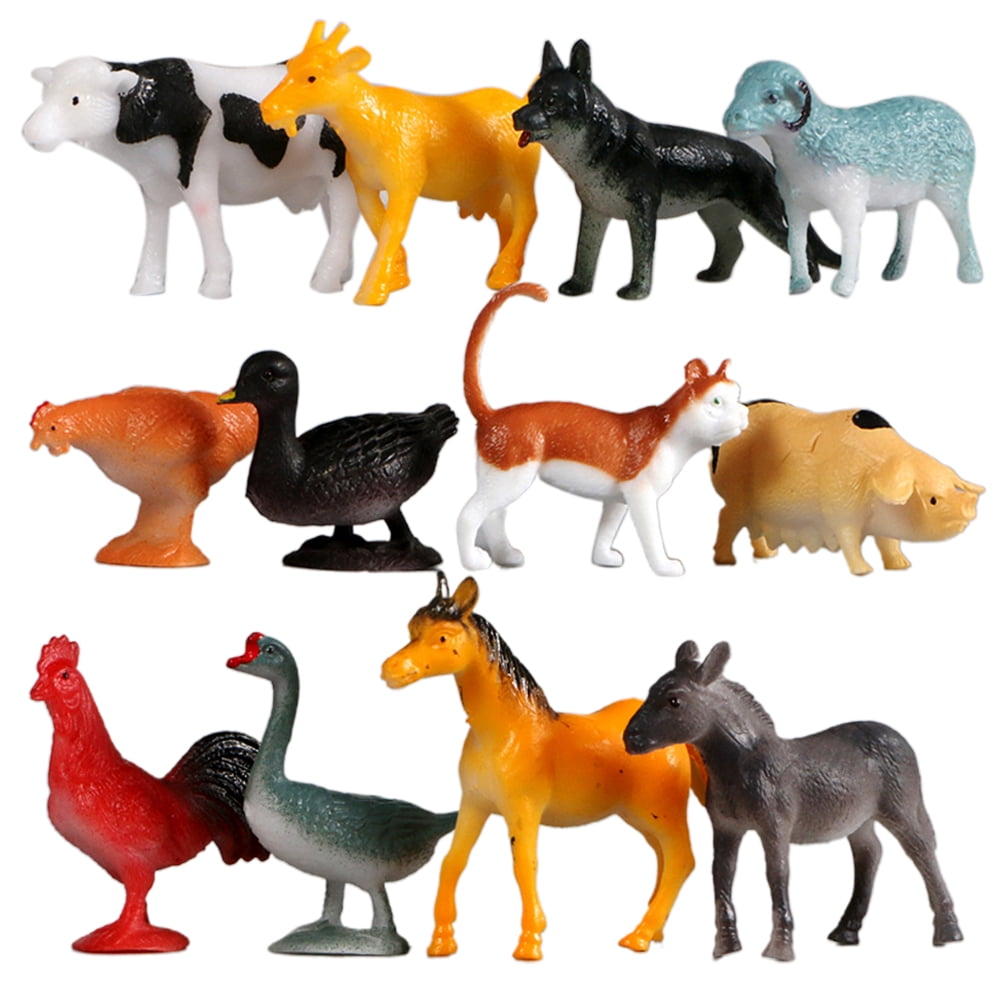14pcs/set PVC Farm Animals Horse Pig Model Action Figure Kid Gifts Teaching Toys 