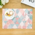 thumbnail image 4 of DouZhe Polyester Set de 4 Napperons, Aquarelle Triangle Mosaïque Fond Motif Résistant à la Chaleur Place Mats pour Table à Manger, 12 "x 18", 4 of 6