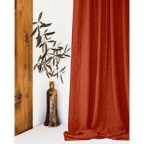 The Cozy Creations Set of 2 Rod Pocket Window Panels, 100% Cotton Curtain for Door ,Bedroom, Living Room and Kitchen, Thik Cotton Extra Long Blackout Curtains, Redwood, 44" Wide x 120" Length