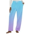 thumbnail image 5 of ylioge Womens Fleece Pajama Pants with Pockets Straight Leg Pajamas Bottoms Ladies Casual Gradient Printed Drawstring Elastic Waist Warm Homewear Pant, 5 of 8