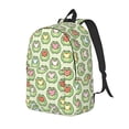 thumbnail image 1 of Disketp Cute Chubby Frog print Canvas Backpack Lightweight Travel Daypack Student Rucksack Laptop Backpack-Medium, 1 of 5