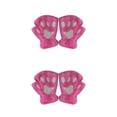 thumbnail image 2 of Jumpingount Lindas mujeres gato garra pata mitones de felpa cálido felpa corto sin dedos mullido oso gato guantes disfraz medio dedo rosado 2piezas, 2 of 6