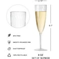 thumbnail image 5 of Wine Glasses 5 Pack 6 Oz Champagne Flutes Clear Glasses, Hard Disposable Plastic Champagne Flute Ideal for Home Daily Life Wedding Toasting Drinking Champagne, 5 of 6