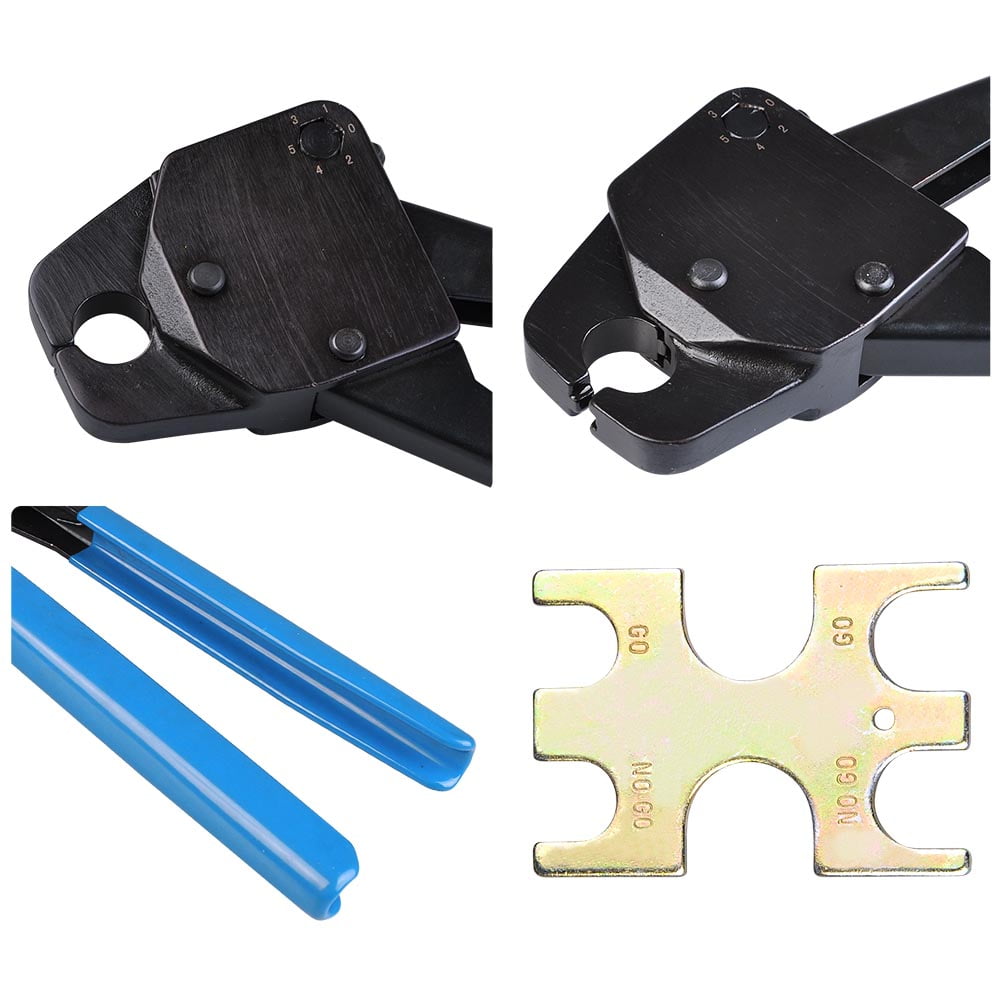 Yescom 1/2" Pex Crimping Tool Crimper with Go/no Go Gauge for Copper Ring Plumping Crimps - Blue
