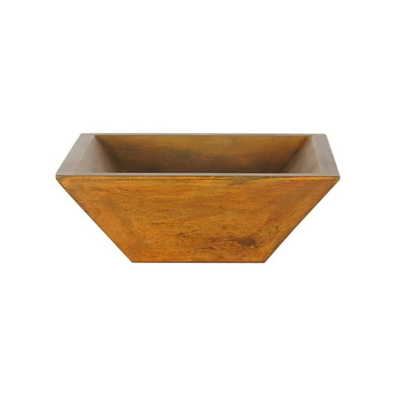 Concrete Bathroom Sink - Square Vessel Basin, Vintage Brown, Single Hole, Above Counter Wash Basin