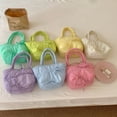 thumbnail image 2 of Pleated Design Women's Small Tote Purse Candy Color Girls Cute Mini Handbags Fashion Bow Female Underarm Bag Sweet Shoulder Bags, 2 of 5