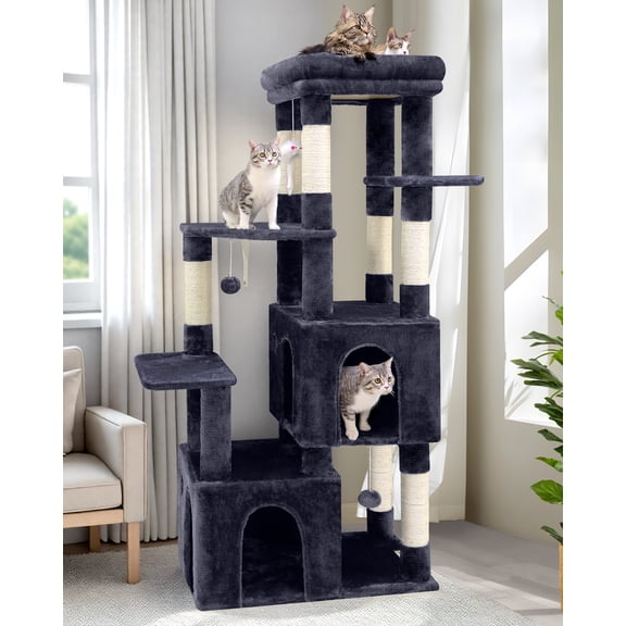Globlazer Heavy Duty Cat Trees for Big Cats Maine Coon, F61, Dark Grey