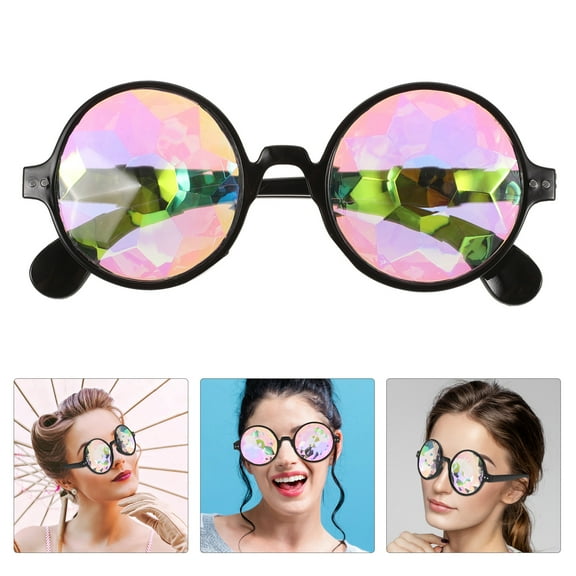 WHAMVOX Wear resistant Rave Glasses 2pcs Decorative Kaleidoscope Glasses