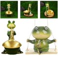 thumbnail image 3 of Creative Resin Frog Ornament Garden Home Cartoon Cute Desktop Decoration Handcrafted Statue Lawn Ornament 14 * 10.5 * 15cm, 3 of 5
