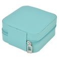 thumbnail image 4 of Portable Jewelry Case with Zipper 4 Grids Large Capacity Partition Storage Soft Lining Mini Jewelry Storage Box for TravelEgg Blue, 4 of 22