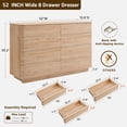 thumbnail image 3 of ACCOHOHO Modern High-Capacity 8 Spacious Drawers Dresser Chest of Drawers - Push-Open Quiet Drawers and Sturdy Base for Bedroom/Living Room，Natural Oak, 3 of 6