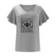 thumbnail image 4 of Camiseta informal para mujer, blusa estampada con volantes, manga corta, cuello en V, Tops Fridja  ghk7216, 4 of 5