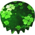 thumbnail image 2 of Saint Patricks Day Tablecloth 60 Inch Round Wrinkle Free Green Clover Shamrock Table Cloth Suitable for Kitchen Decorantion/Indoor and Outdoor Dining Table/Party/Picnic, 2 of 6