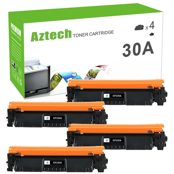 A AZTECH 4-Pack Compatible Toner Cartridge for HP CF230A 30A Printer Ink (Black)