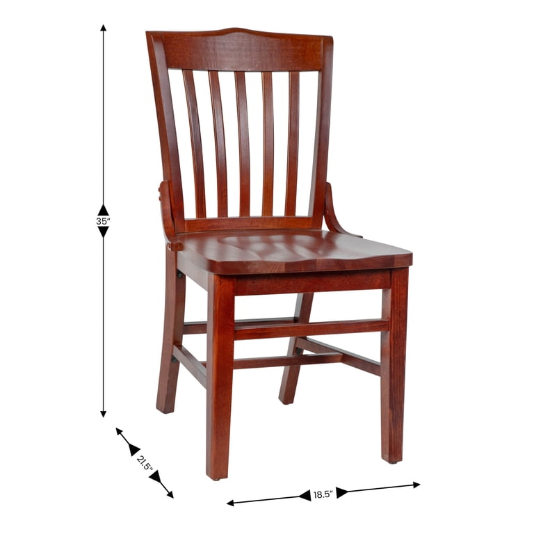 Free Shipping! Emma + Oliver School House Back Mahogany Wood Chair