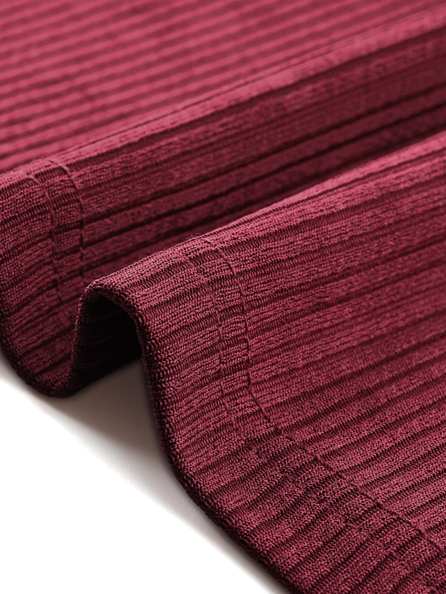 DARING DIVA Tiered Long Sleeve Round Neck Knit A-Line Midi Dress S Burgundy