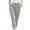 Gray, variant on HVOBTTY Women's Fall Straight Leg Long Trousers Linen Elastic Waist with Large Capacity Side Pockets Pants