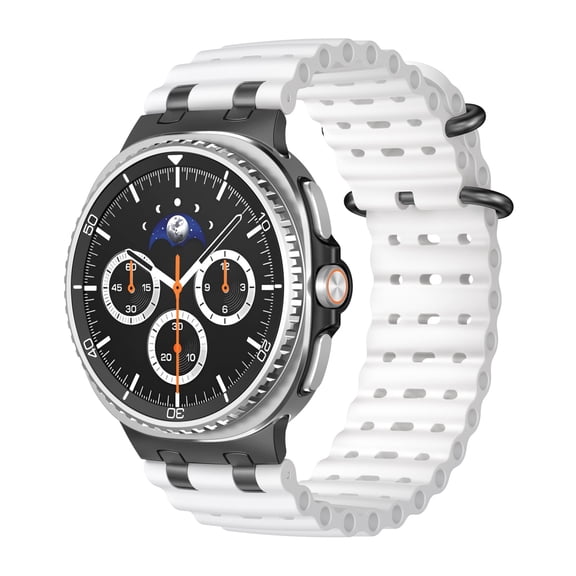 Sleektime For Galaxy Watch 8 40/44mm Band Sport Silica Gel Watch Strap, Adjustable Breathable Waterproof, Secure Hook & Quick Fit,White