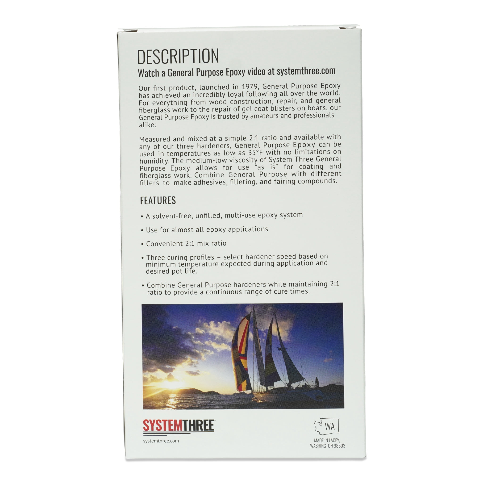 System Three General Purpose Epoxy, Medium Hardener, 1.5 Pint Kit