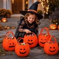 thumbnail image 5 of Halloween Candy Bag, Trick or Treat, Halloween 3D Pumpkin Non Woven Tote Bag, Halloween Party Favor Holder, Decorative Candy Storage Bag for Holiday Event Display, 5 of 5