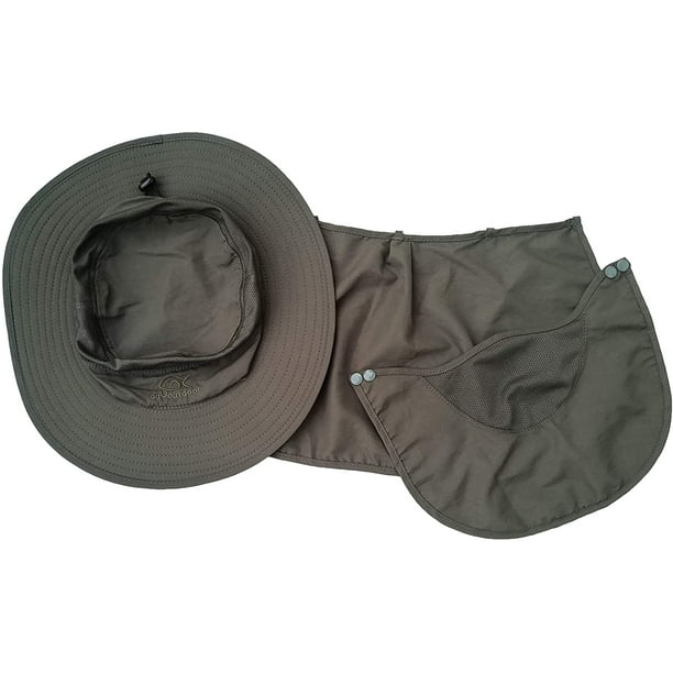 Wei Fashion Summer Outdoor Sun Protection Fishing Cap Neck Face Flap Hat Wide Brim (Army Green)