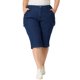 thumbnail image 1 of Pantalones cortos de mezclilla cargo para mujer de talla grande Agnes Orinda con cremallera, botón y bolsillos laterales, azul oscuro 2X, 1 of 6