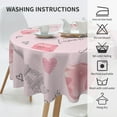 thumbnail image 6 of ZICANCN Round Table Cloths 60 Inch, Love Parisian Pink Style Table Cover Waterproof Washable Outdoor Picnic Tablecloth, 6 of 8