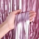 thumbnail image 2 of KIRIKOU 3 piezas juego de cortinas de borla de lámina rosa decoración de fiesta de fondo, lámina de oro metálica de 3,2 pies x 6,5 pies para la ducha de bebé de novia soltera de cumpleaños, 2 of 5