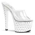 thumbnail image 2 of 7" Rhinestone Studded Platform Slide - Clr/Wht, 8, 2 of 2
