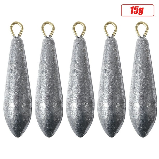 Likrtyny 5 Piezas Plomada Metal 15 G Plomada Peso para Pesca Plomada Fundición para Lubinas (15 G)