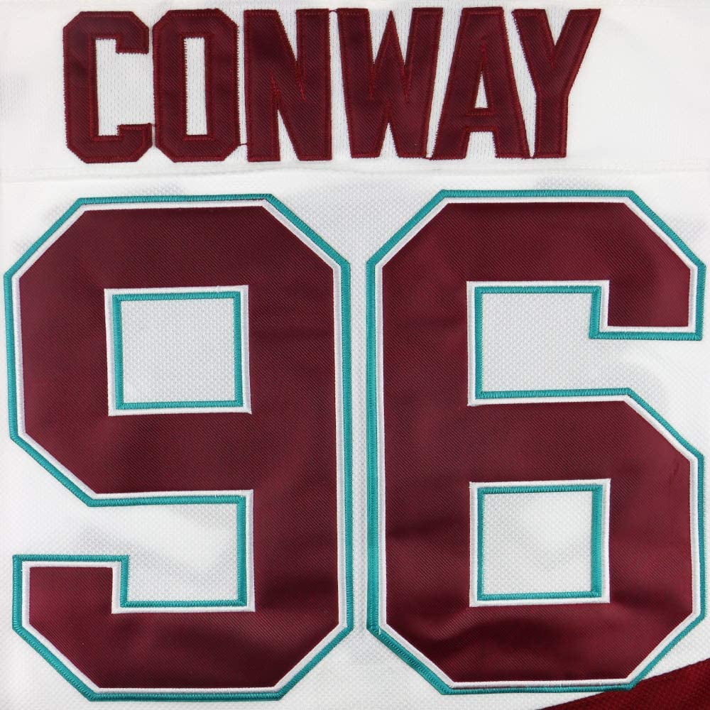 Charlie Conway #96 Ducks Deluxe Embroidered WHITE Hockey Jersey