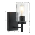 thumbnail image 4 of 1 Light Black Bathroom Vanity Light with Bubble Glass Shade, 4 of 6