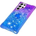 thumbnail image 6 of Slim Fit Phone Case for Samsung Galaxy S23 Ultra, Bling Shiny Quicksand Effect TPU Bumper Case with Four Corners Heavy Protection Anti-Fall Cover for Galaxy S23 Ultra,Purple Blue, 6 of 14